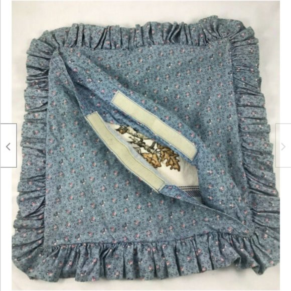 Hand made BLUE JAY Cross Stitched 14" Pillow Cushion Cover Finished Bird Design - Picture 4 of 5